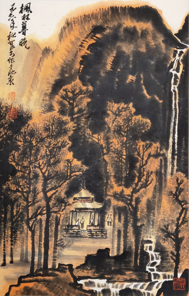 李可染  枫林春晓图  