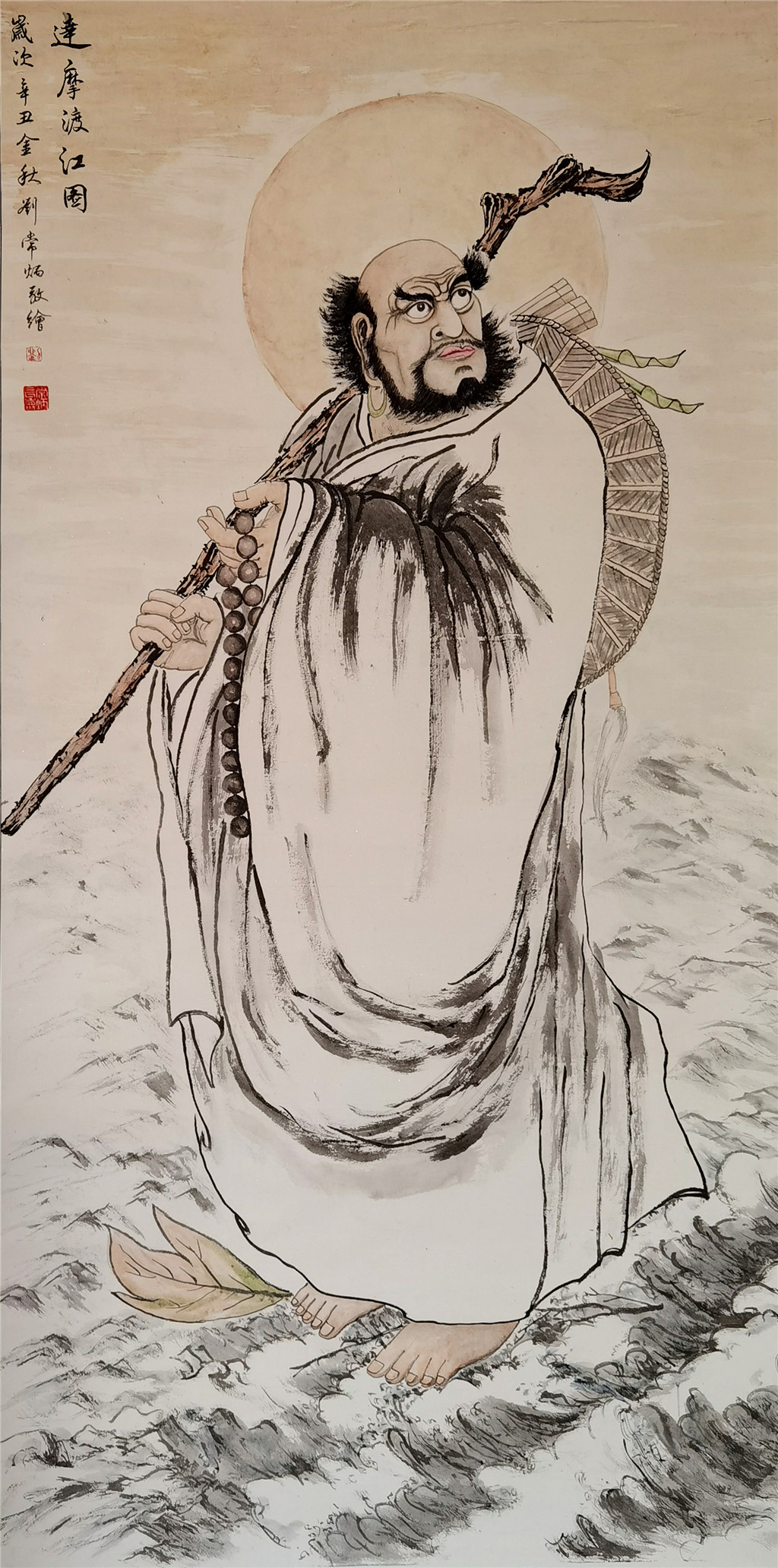 刘常炳    达摩渡江图