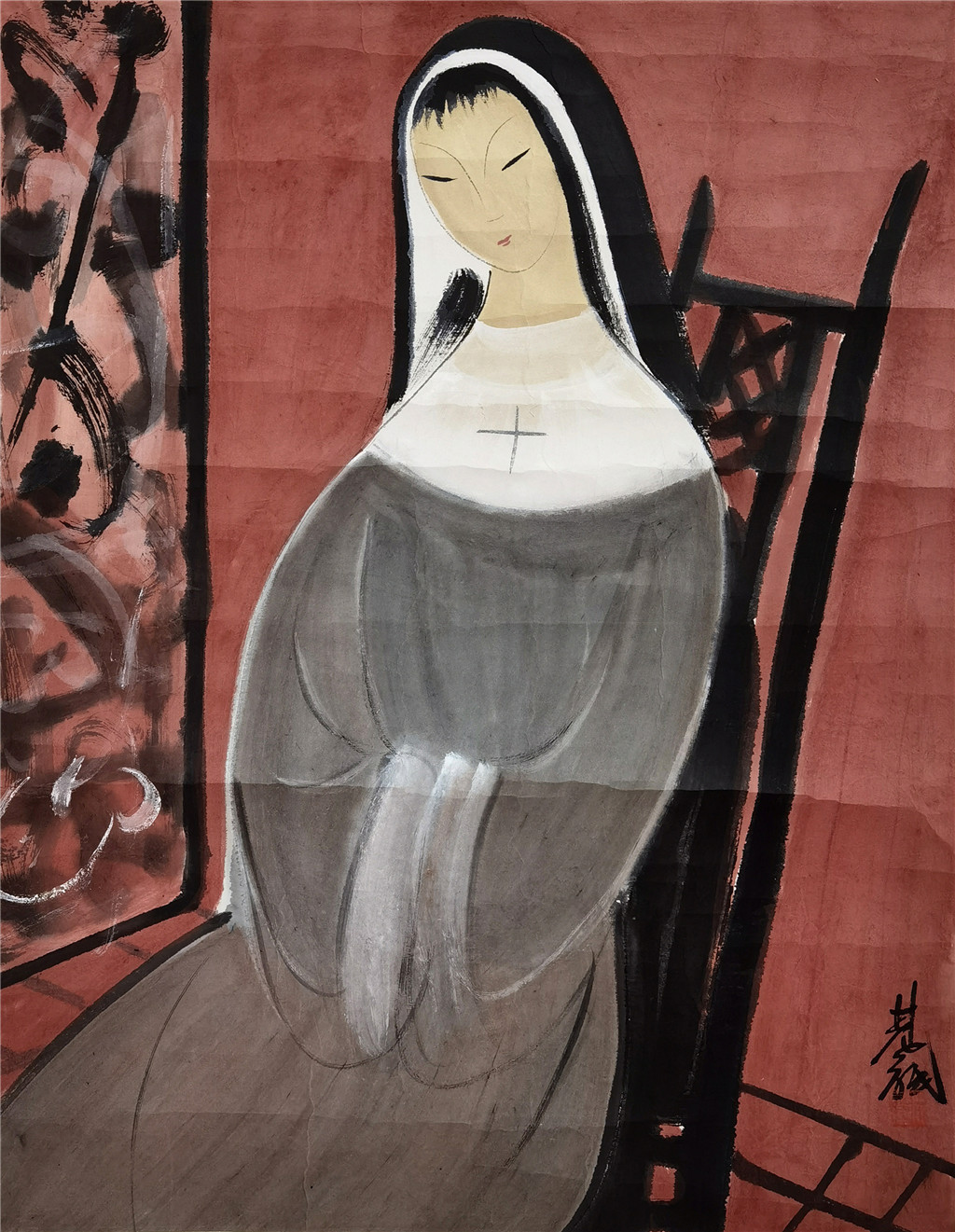 林风眠   仕女 