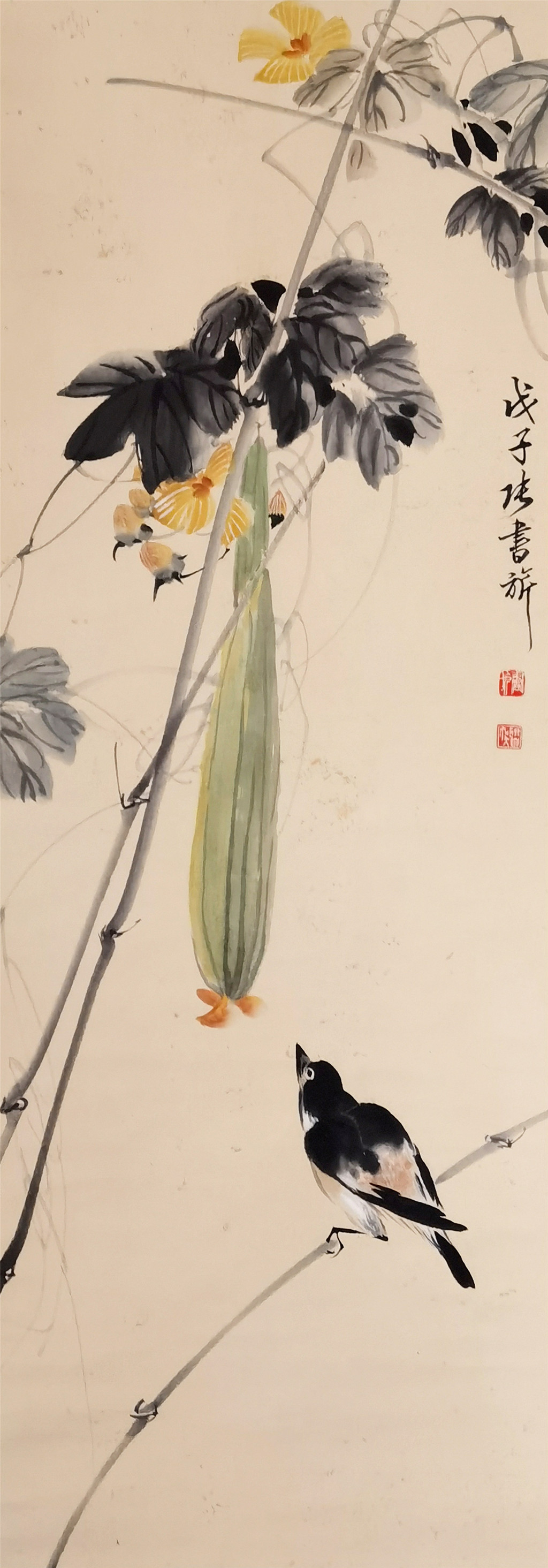 张书旗  花鸟丝瓜