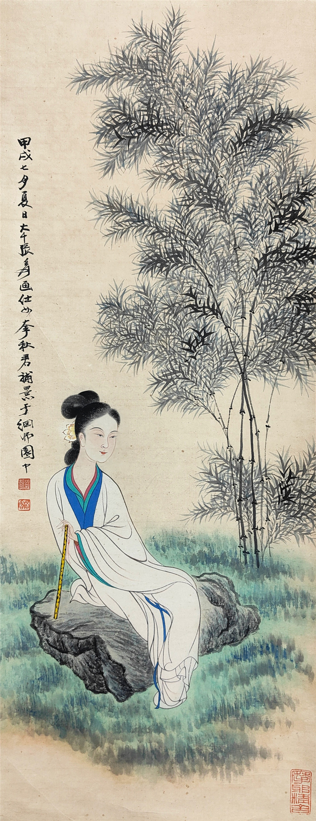 张大千+李秋君       仕女