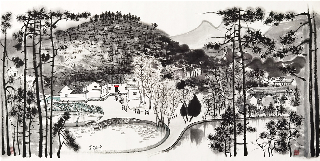 吴冠中     山水
