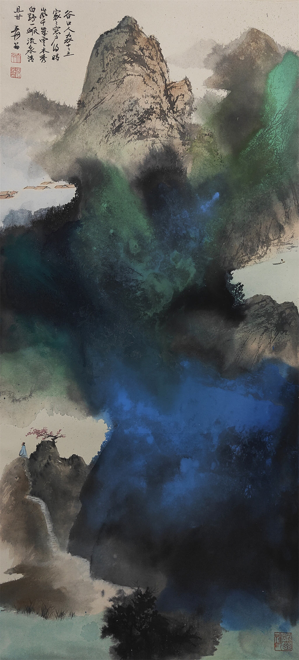 张大千     泼彩山水