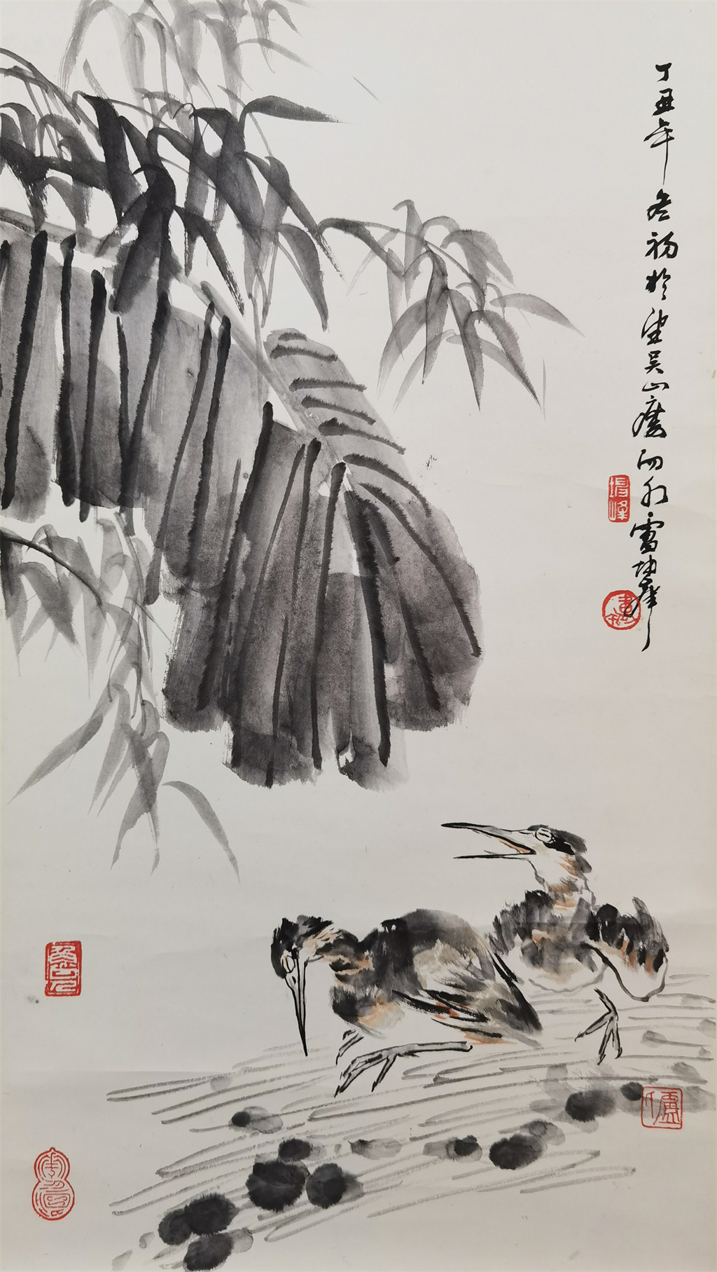 卢坤峰     竹雀图