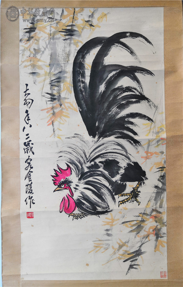 陈大羽  公鸡  48x96cm