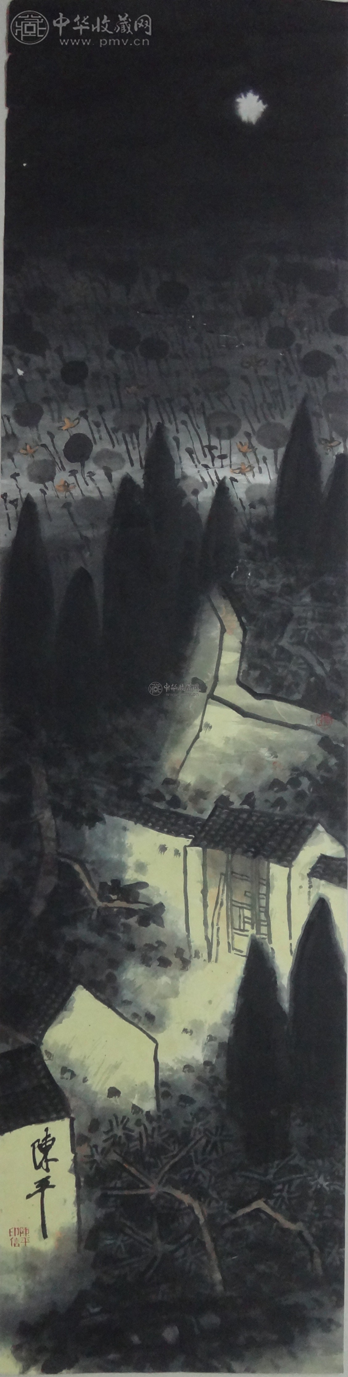 陈平  《山水》   136x34cm