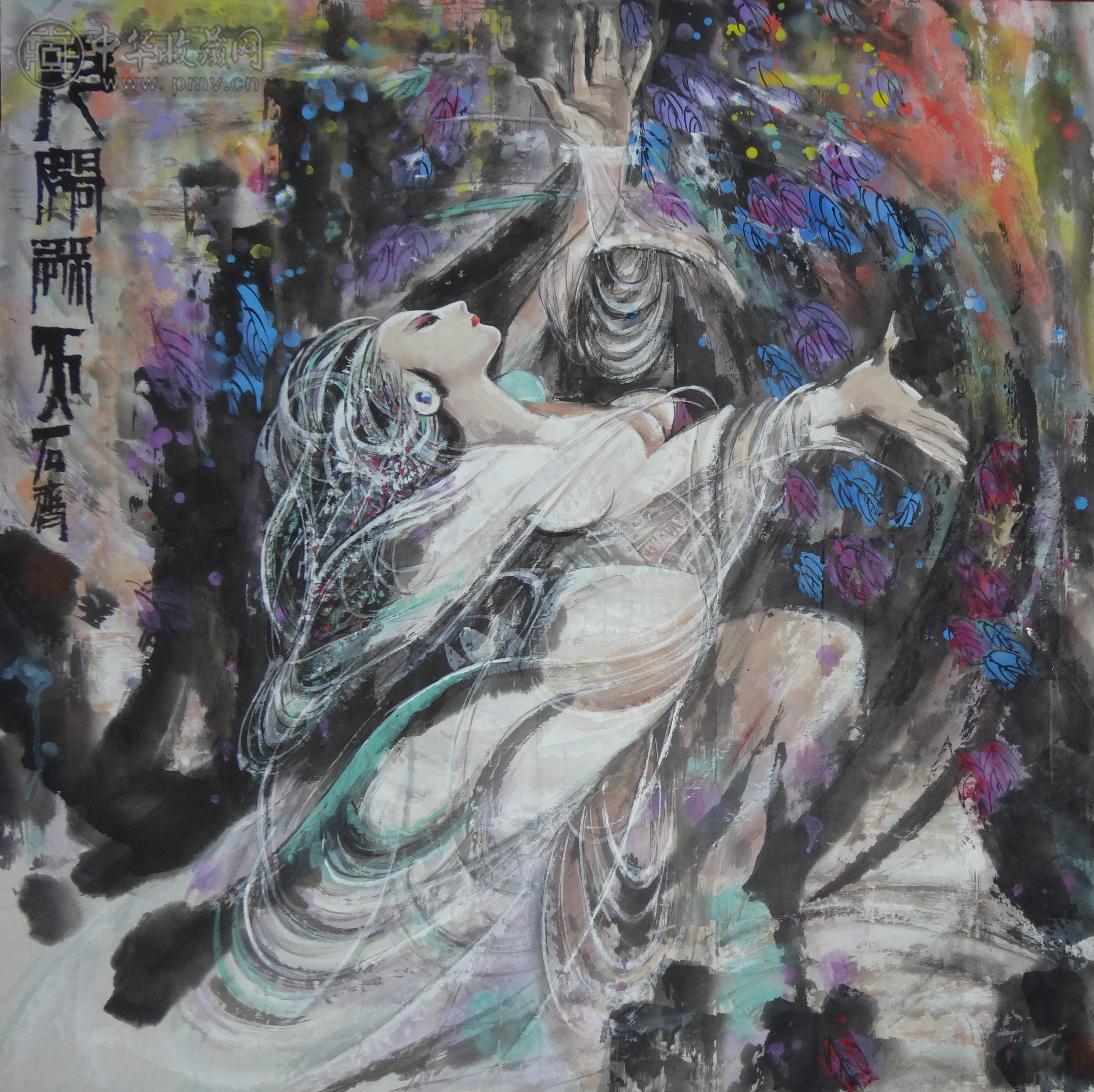 石齐 《女娲补天》  97x97cm
