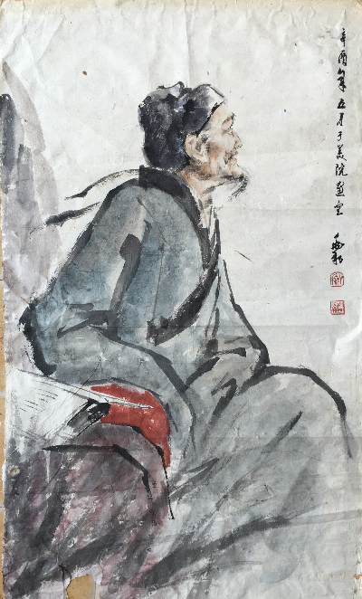 蒋兆和  人物 79x48cm