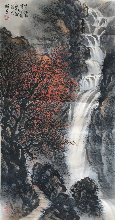 黎雄才《山水 》   91X48cm