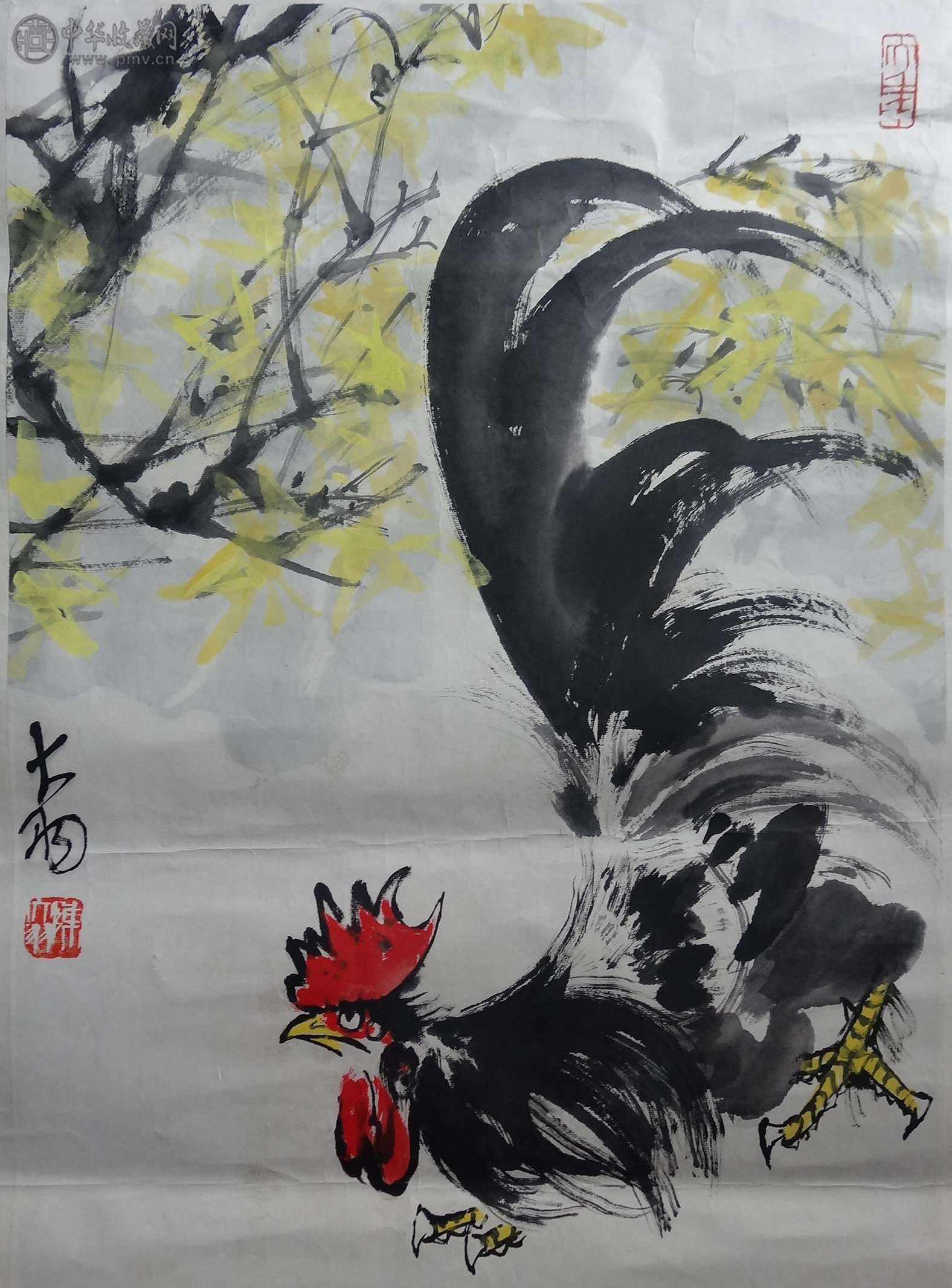  陈大羽 《公鸡》 69.5x46cm