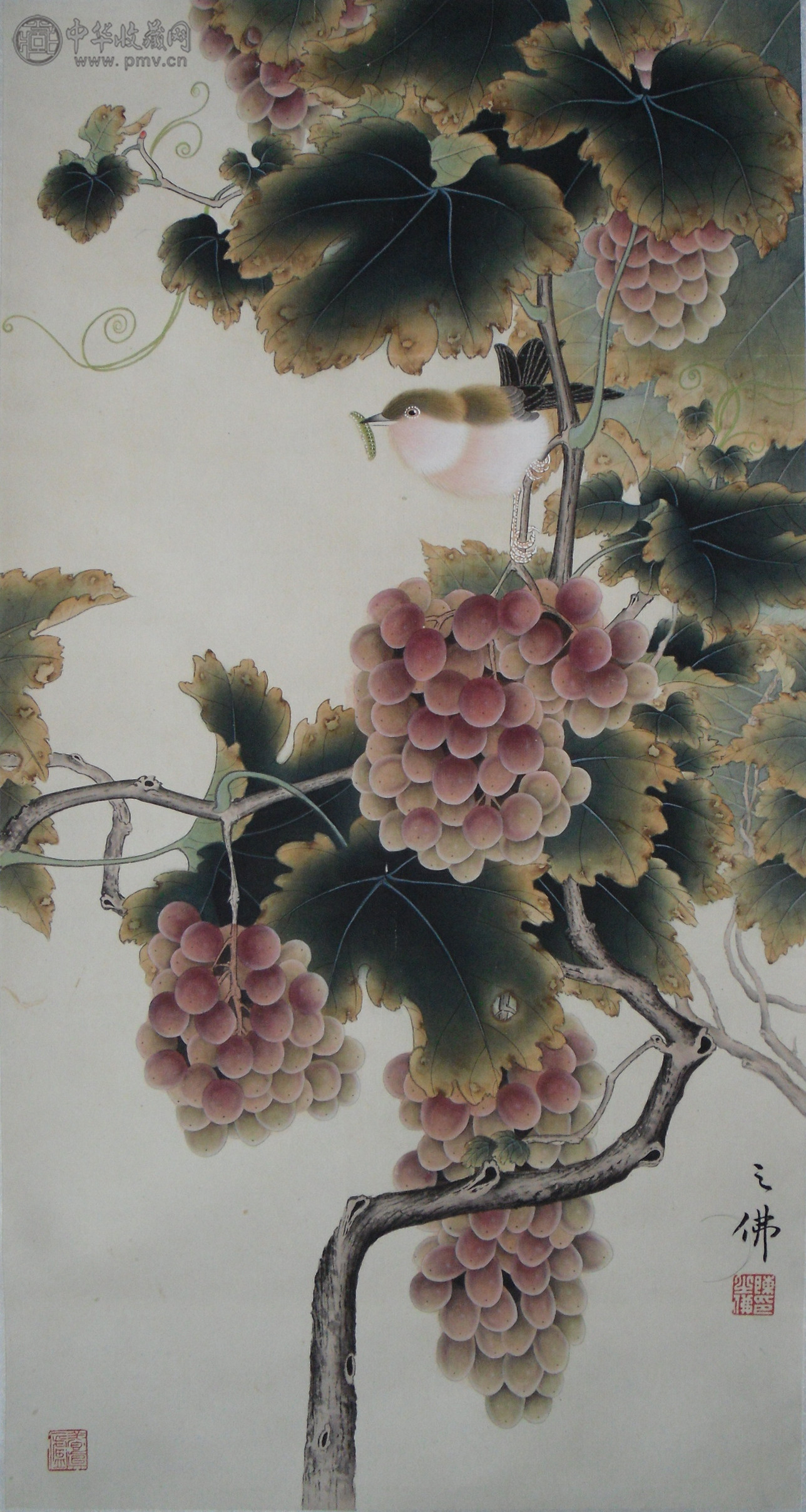 陈之佛 《工笔花鸟》 34x68cm