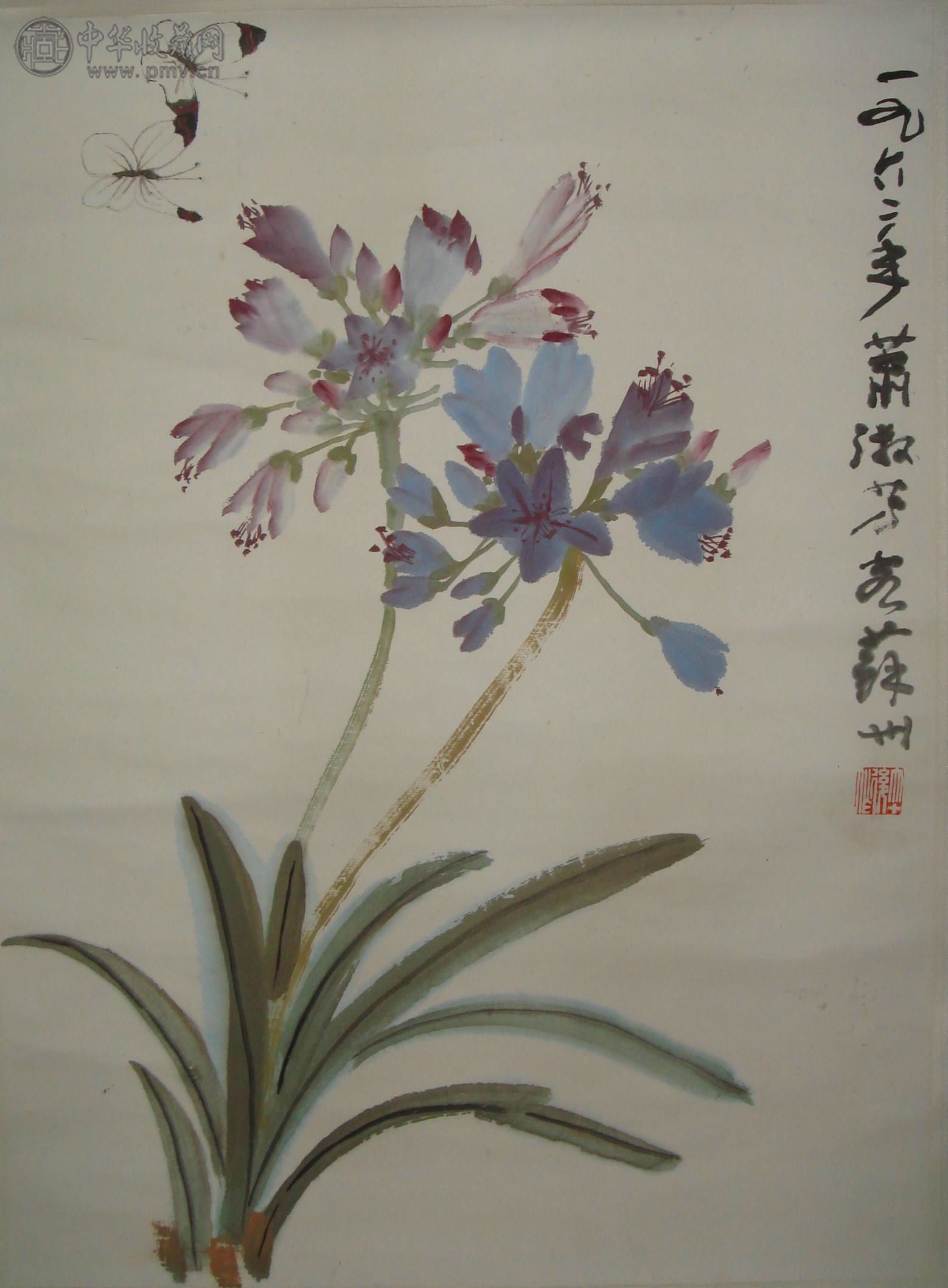  萧淑芳  《花卉》  46x68cm