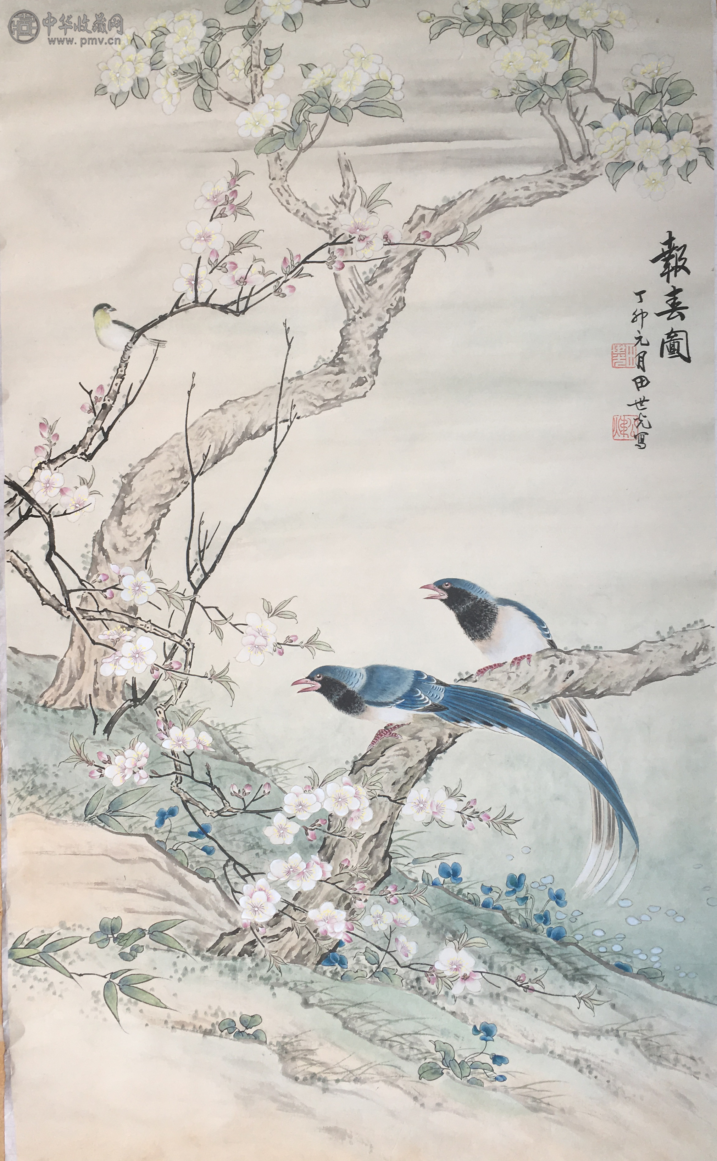 田世光 《工笔报喜图》81x49cm
