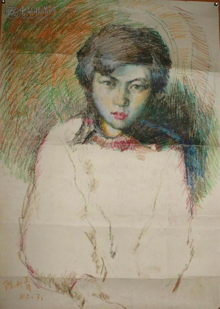 陈丹青  《彩笔人像》  54x77cm