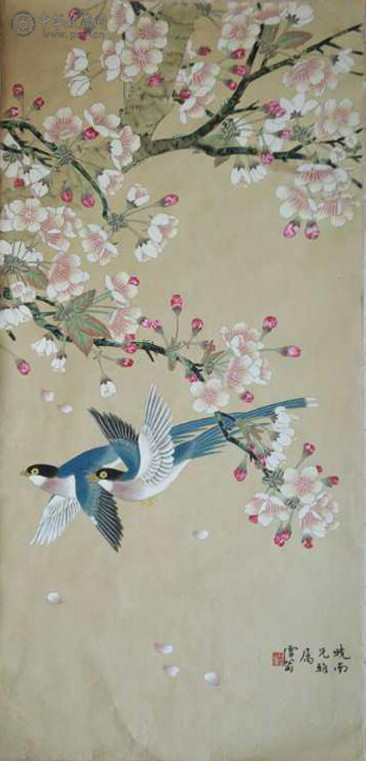 陈之佛 《工笔花鸟》 98x47cm