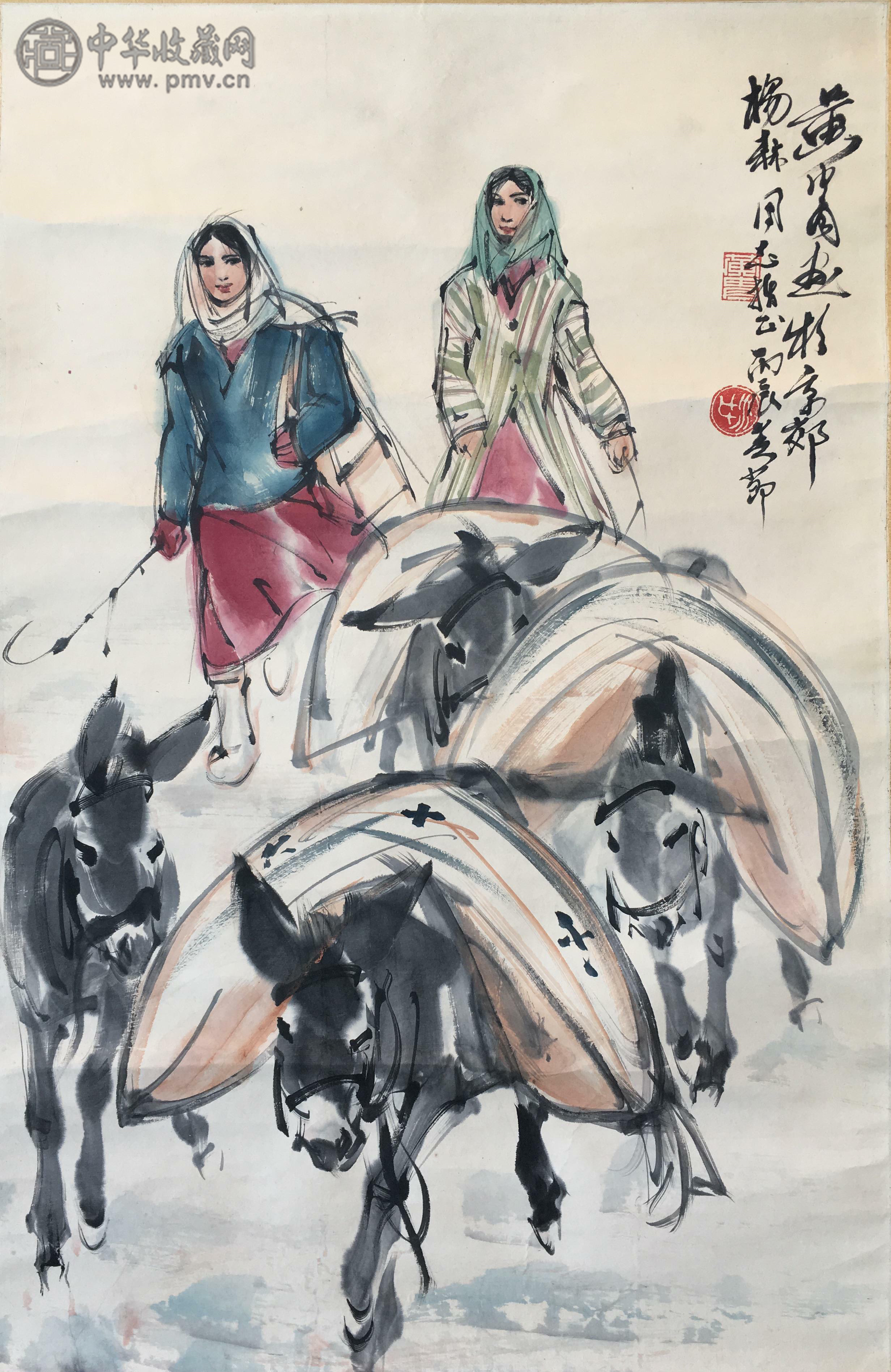 黄胄  《赶集图》  68x45cm