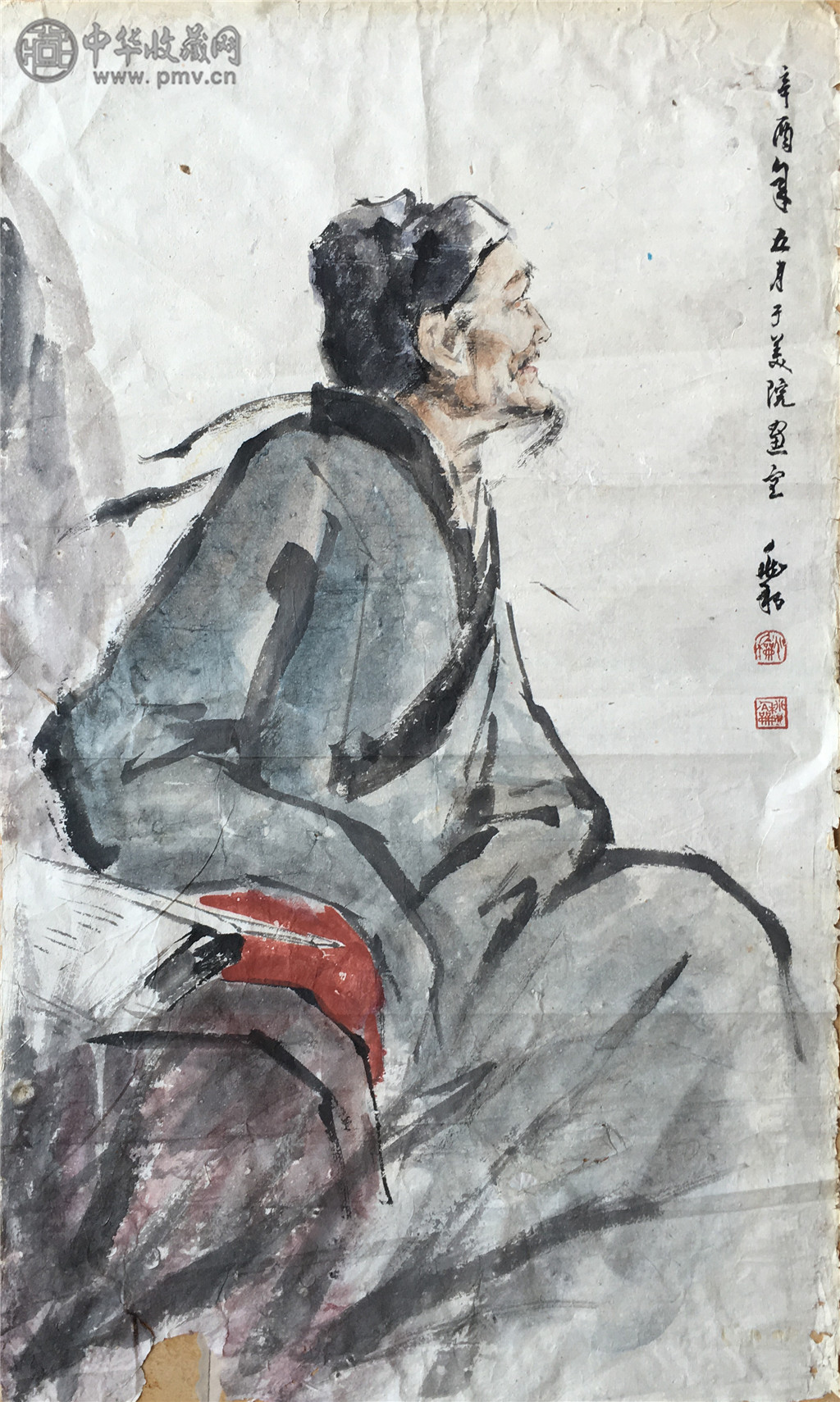 蒋兆和  《人物》 79x48cm