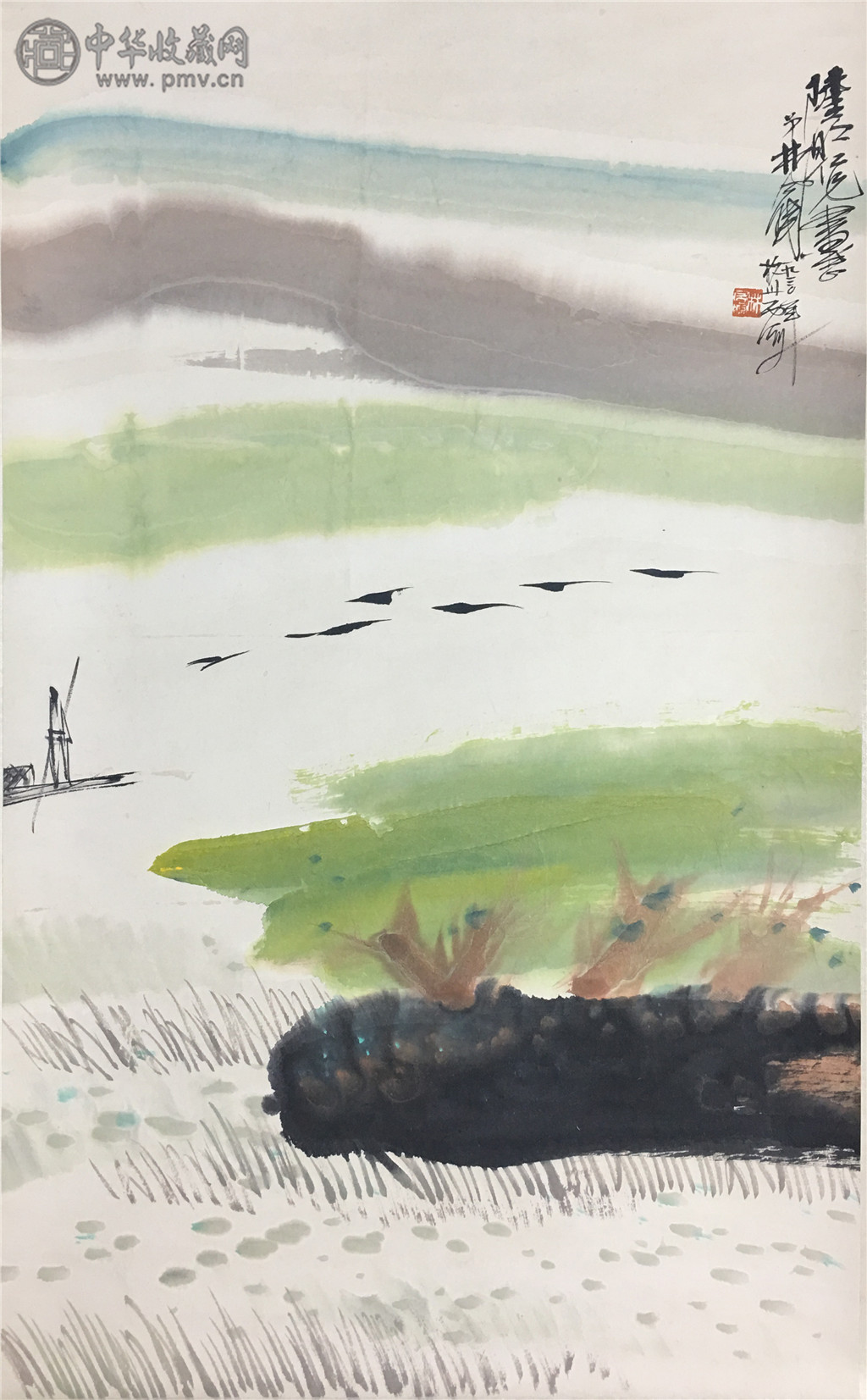 林风眠  《人物山水》  70x43cm