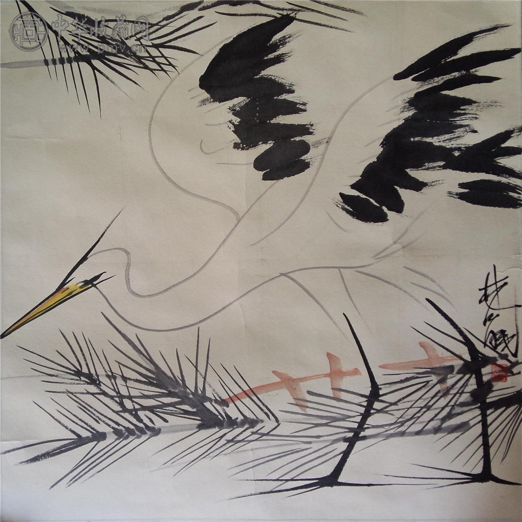 林凤眠  《鹭鸶》 68X68CM